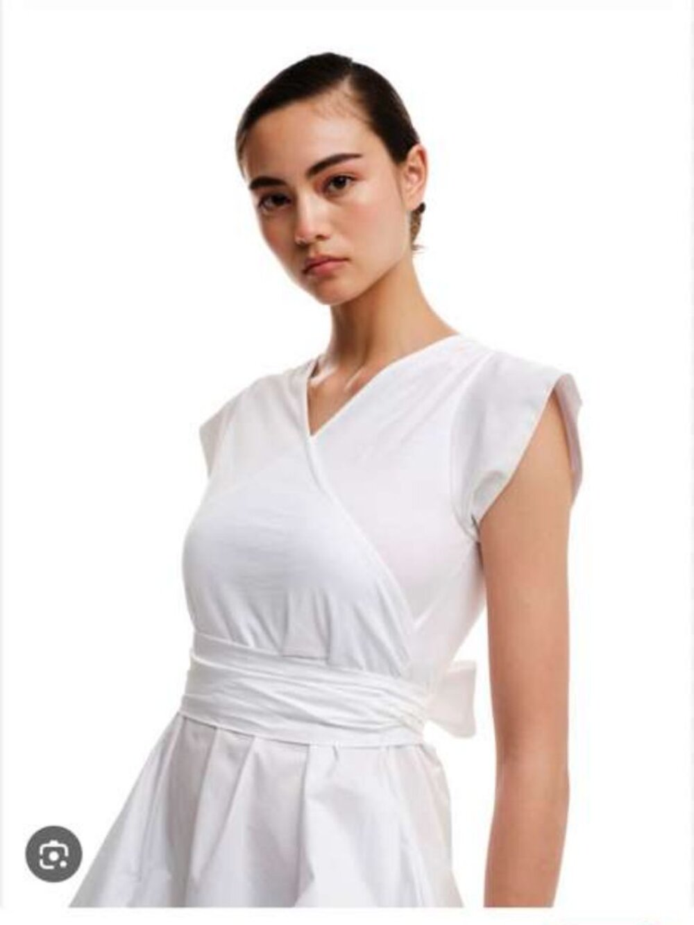 Ioanna Kourbela “Snow White” White Cotton Wrap Dress | Size Large - Picture 2 of 4